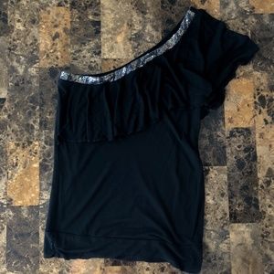 Express sequin one shoulder top, size M, worn once